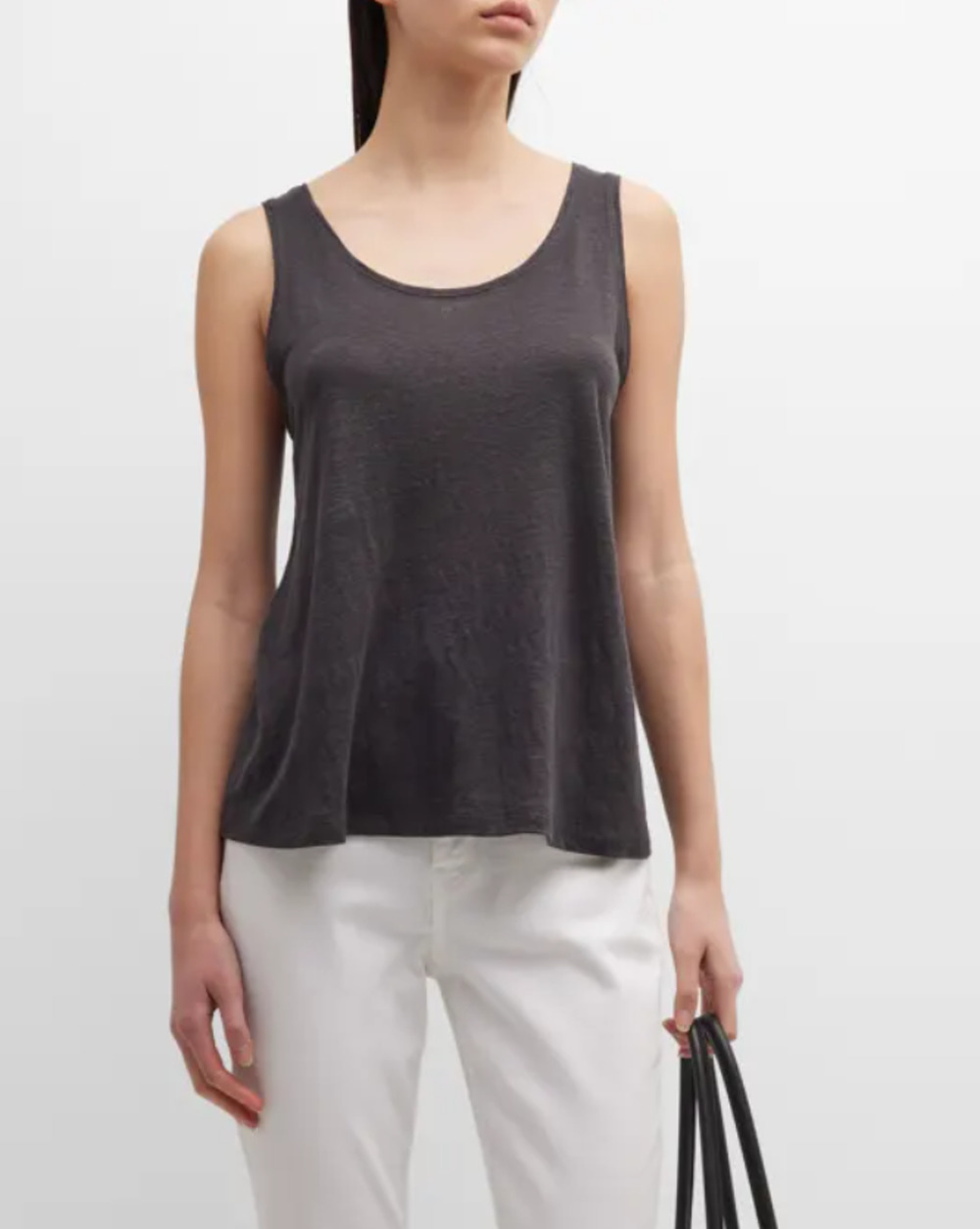 EILEEN FISHER Viscose Jersey Scoop Neck Tank Top Tee Peat Nordstrom 3X NWT $128